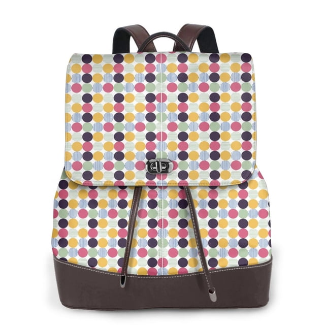 Fotbe Polka Dot Mochila Bolso con Estampado para Mujer, Mochila Antirrobo de Nylon Impermeable, Bolsa Ligera de Hombro