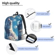 thumbnail image 3 of Yiaed Clear Sky Blue Cat Print Print Laptop Backpack Travel Canvas Backpack Vintage Aesthetic Backpack for School Knapsack Backpack Backpack for School-Small, 3 of 5