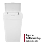 Rubbermaid Kitchen Trash Can, 12.2 Gallon Plastic Touch Top Garbage Bin with Lid, White