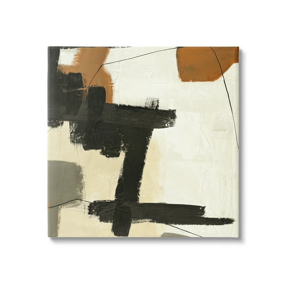Stupell Industries Beige Contemporary Abstraction Abstract Painting Gallery Wrapped Canvas Print Wall Art, 17 x 17