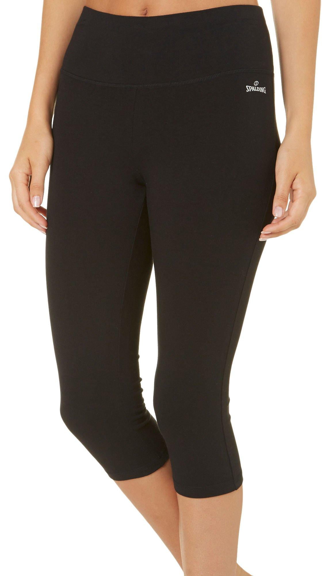 Spalding Women's Activewear Capri Legging, Black, Small 