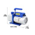 thumbnail image 7 of 4CFM 1/3HP Air Vacuum Pump, HVAC A/C Refrigeration Tool Kit with Built-in Oil Sight Glass, AC Single-Stage Rotary Vane Vacuum Pump with Wheel Meter Set R410A R134A R22 HVAC AC Refrigerant Set, Blue, 7 of 7