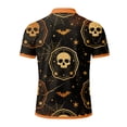 thumbnail image 4 of JULMCOMO Halloween Polo Shirts for Men Pumpkin Skull Spider Web Print Short Sleeve Collared Trendy Loose Fit Golf Shirts Party Graphic Tees Coffee L, 4 of 9