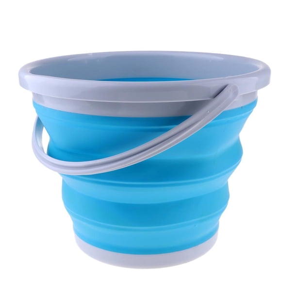 1 Psc de Cubo de Almacenamiento de Agua Pieza de Cocina Reutilizable Ligero de Jardín , Redondo azul, M Macarena Cubo plegable plegable