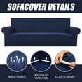 thumbnail image 3 of Stretch Sofa Slipcover 1-Piece Sofa Cover Furniture Protector Couch Soft with Elastic Bottom for Kids, Polyester Spandex Jacquard Fabric Small Checks with 1 Pillowcase(1 Seater, Blue), 3 of 11