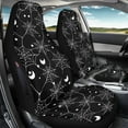 thumbnail image 4 of Binienty Halloween Car Seat Covers Airbag Compatible 2 Pack Cloth Car Seat Covers Front Seats Only Breathable Spider Web Moon Bucket Protectors for Cars SUV Truck Van, 4 of 8
