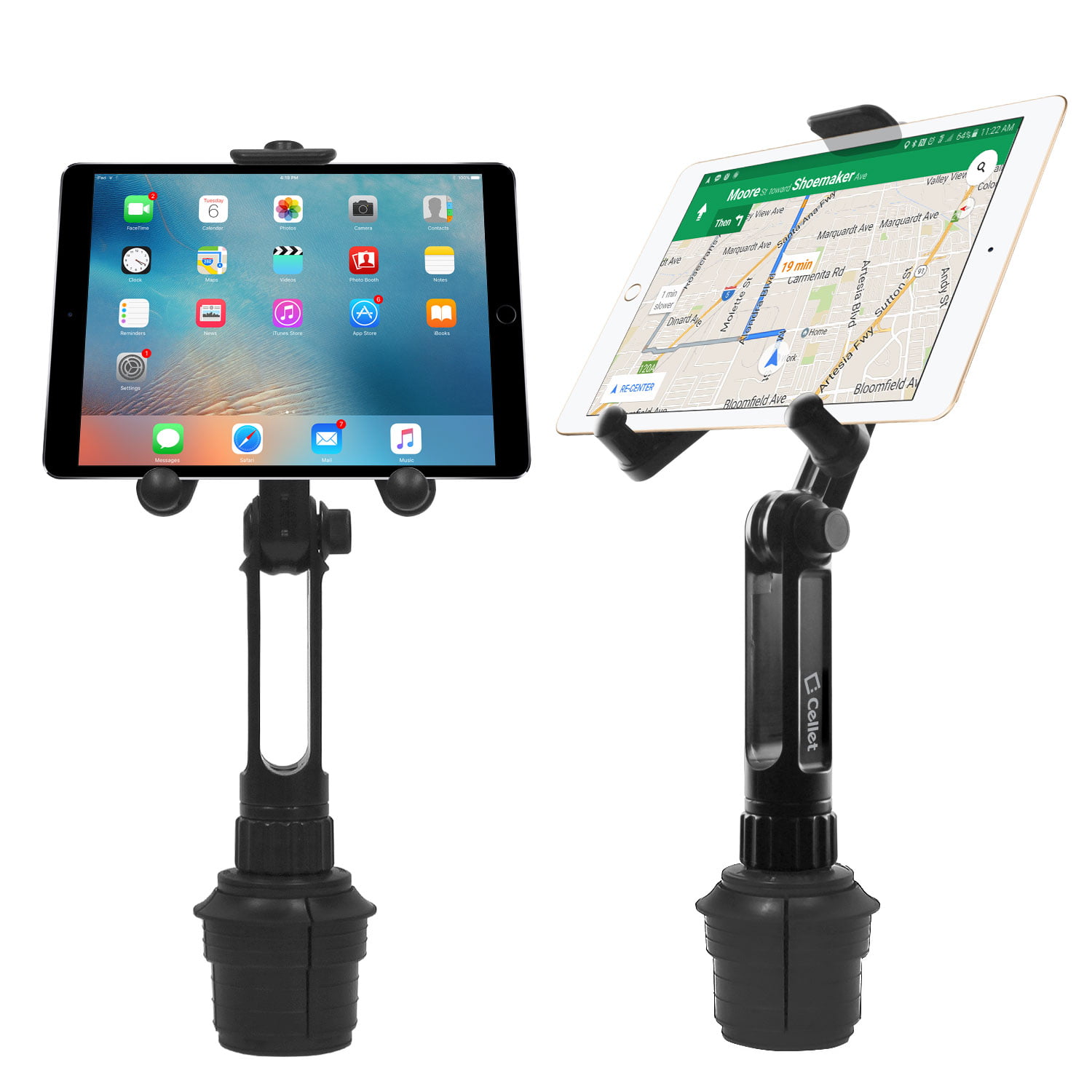 Car Tablet Mount Cup Holder Slot for iPad Pro Mini Samsung Galaxy Tab S4 S3 