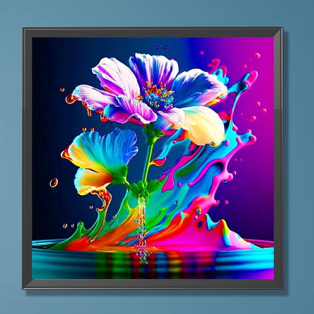 Cuadros Decorativos 5D bricolaje taladro redondo completo diamante pintura flor Kit hogar decoración arte artesanía Wdftyju de costura negro 4 estilos