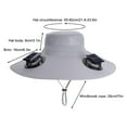 thumbnail image 4 of Bxaolu Outdoor Wide Brim Sun Hat with 2 Solar Fan, Sun Bucket Hat for Men Women, Summer Bucket Fishing Hat, Beach Cap UPF 50+, Gray, 4 of 9
