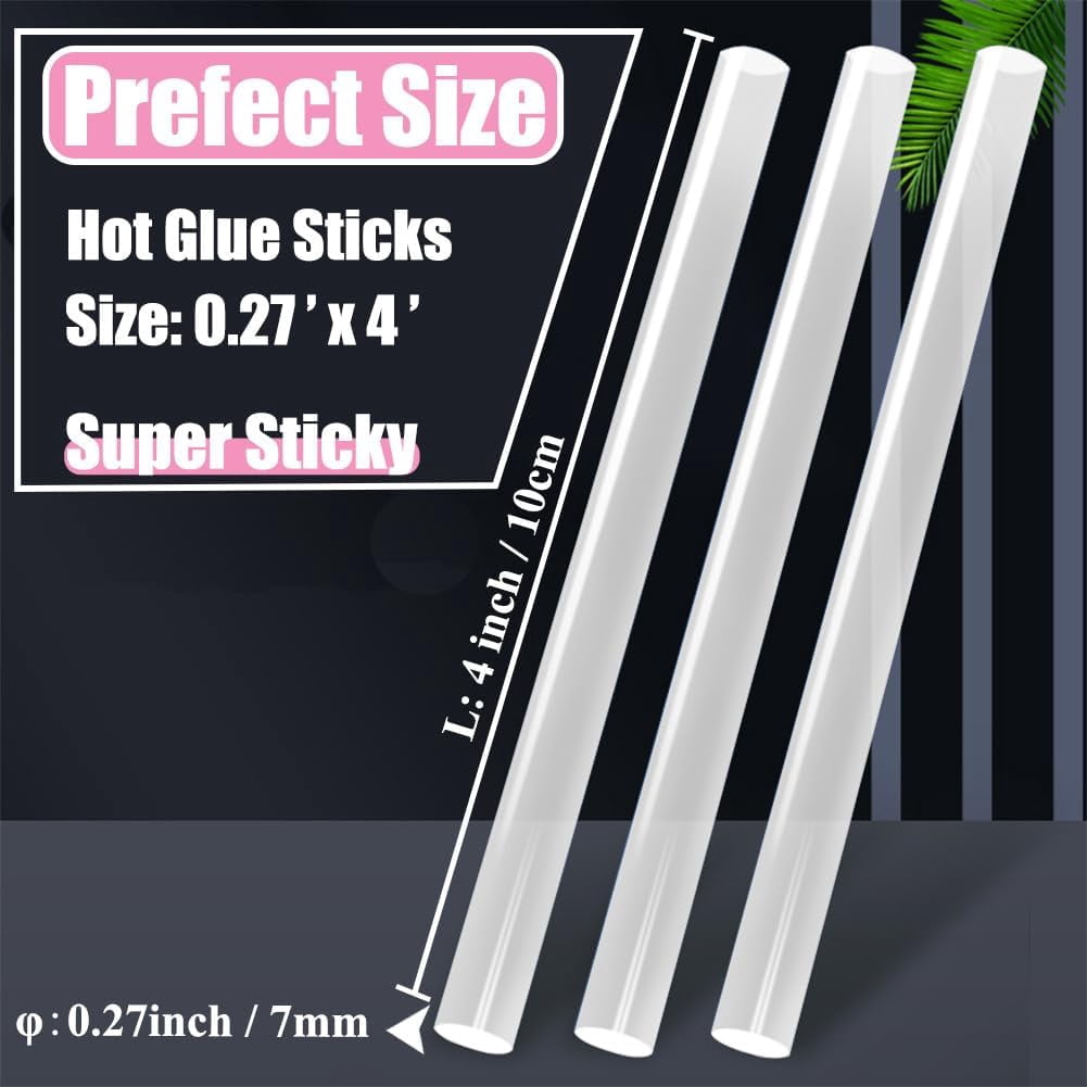 200 Pack Mini Hot Glue Gun Sticks with 4" Long 0.27” Diameter, Craft Pastes All Purpose Melt for Most Guns, Clear DIY, Arts & Crafts
