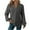 Dark Gray, variant on Women Quilted V Neck Blouse Solid Color Long Sleeve Casual Sweatshirt Trendy Sport Tops
