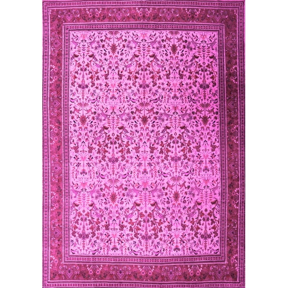 Ahgly Company Indoor Rectangle Persian Pink Traditional Area Rugs, 7' x 9'