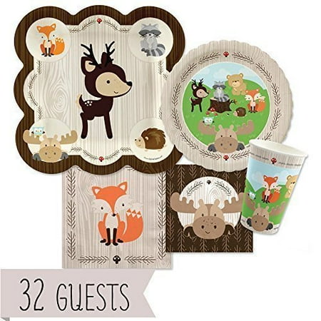 woodland creatures party tableware