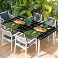 thumbnail image 2 of St. Patrick's Day Table Cloths for 5 Foot Rectangle Tables, Green Kitten Cats Lucky Shamrock Black Plaid Patio Waterproof Elastic Fitted Tablecloths, Washable Rectangular Table Cover for Camping, 2 of 8