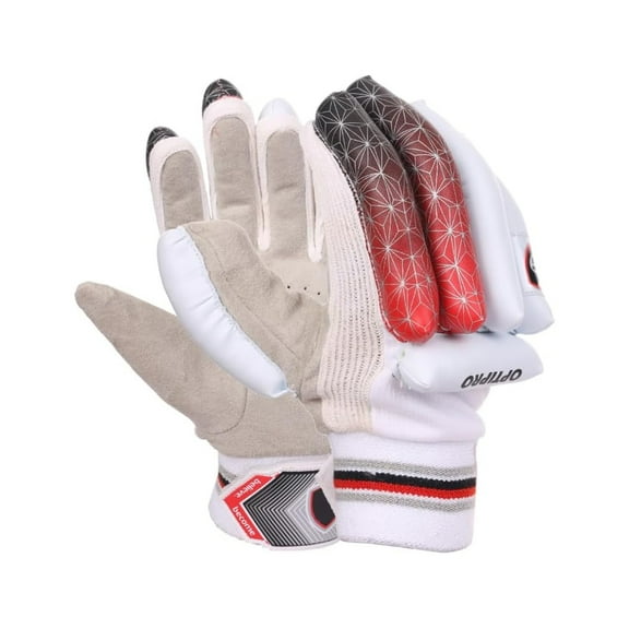 Optipro Batting Gloves for Cricket Premium Fabric Palm, Non-Toxic PVC Finger Rolls, Cotton Back Ventilated & Lightweight, Sweat-Resistant for Better Grip