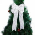 thumbnail image 4 of 2Pack Christmas Tree Topper Bow,11.8 x 15.4 inch Burlap Lighted Bow Xmas Wreath Burlap Bow LED Lights Bow Winter Door Wall Decor Christmas Tree Topper for Indoor Outdoor Winter Xmas Decoration, 4 of 9