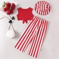 thumbnail image 4 of Sentuca Girls Summer Outfit Sets Tank Tops and Wide Leg Pants and Sun Cap 3PC Casual Toddler Clothes Size 3 Years, 4 of 8