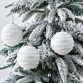 thumbnail image 3 of Juego de 4 piezas de decoración de árbol de Navidad con purpurina, bolas de purpurina de 0.315 in para árboles de Navidad, bodas, fiestas, decoración de vacaciones (blanco), 3 of 5