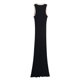 thumbnail image 4 of HH TRAF Vestido de punto recto sin mangas para mujer, elegante, de un solo pecho, ajustado, hasta el tobillo, para vacaciones en la playa, 4 of 4