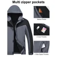 thumbnail image 4 of Men's Hooded Softshell Jacket Waterproof Insulated Windbreaker Winter Warm Fleece Lined Rain Shell Jacket, 4 of 7