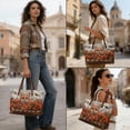 thumbnail image 4 of ZUXONGSY Fox Pansy Bee Print Tote Bag for Women Large Capacity Top Handle Bag Waterproof Satchel Handbags with Zipper for Shopping Work, 4 of 6