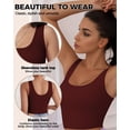 thumbnail image 3 of Top corto AURUZA sin mangas con cuello en U, básico, burdeos, talla M, 3 of 6