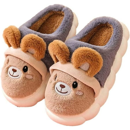 

CoCopeaunts Kids Animal Slippers Girls Warm Plush Cartoon Bunny Indoor House Shoes Soft Fleece Fuzzy Slipper for Toddler