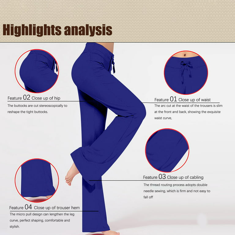 Ersazi Clearance Plus Size Yoga Pants for Women Women's Loose High Waist  Wide Leg Pants Workout Out Leggings Casual Trousers Yoga Gym Pants