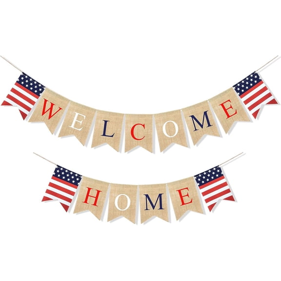 Patriotic Welcome Home Banner Military Homecoming from Deployment Welcome Back Home Decorations Red White and Blue Theme Party Supplies