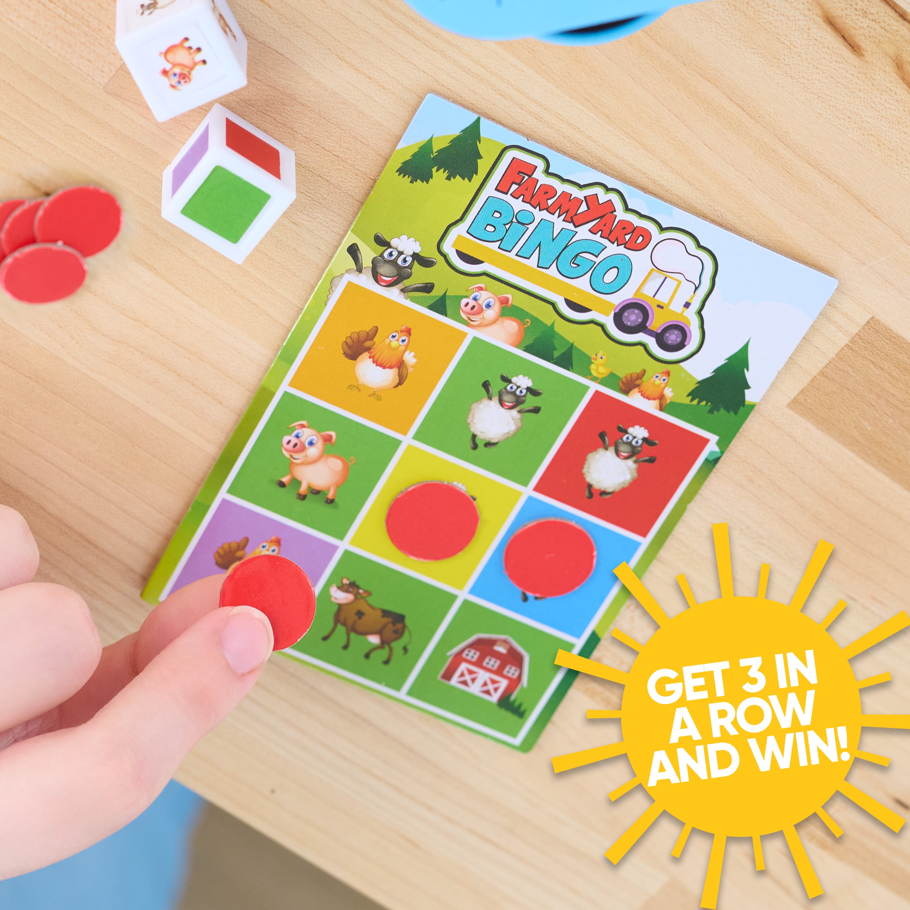 Just Play Farmyard Bingo Travel Game Tin, Kida Ages 3 and up (Walmart Exclusive)