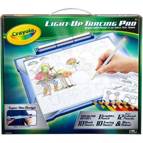Crayola Light Up Tracing Pad Kit With Colored Pencils And Tracing