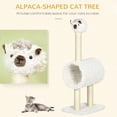 thumbnail image 4 of PawHut 37.4" Cat Tree, Alpaca-shaped Kitty Activity Center, Cat Climbing Toy with Tunnel Sisal Scratching Post, Cream, 4 of 10