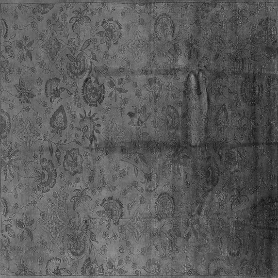 Ahgly Company Indoor Square Oriental Gray Industrial Area Rugs, 8' Square