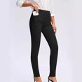 thumbnail image 3 of WCMZJ Womens Dress Pants Work Business Skinny Leg Pants Office High Waisted Slacks Slim Fit Casual Trousers with Pockets Black L, 3 of 8