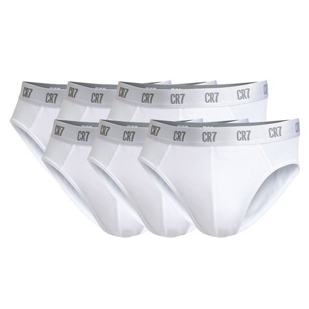 CR7 calzoncillos para hombre, pack de 6 - calzoncillos, logo en la cintura, algodón elástico Blanco 2XL (XX-Large)