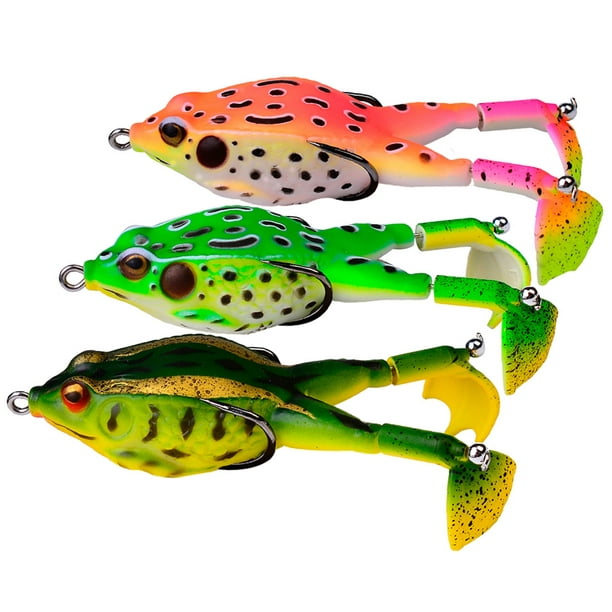 Edtara Topwater Frog Lure Bass Trout Fishing Lures Kit Set Frog Soft Swimbait Floating Bait With Weedless Hooks For Freshwater Saltwater Other