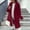 Red, variant on Fesfesfes Women's Casual Long Fleece Coat Lapel Collar Button Down Midi Length Plush Winter Warm Jacket Outwear with Pockets for Fall Winter Seasonal Daily Wear