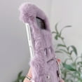 thumbnail image 3 of Dteck for Samsung Galaxy Z Flip 4 Plush Case with Crossbody White Pearl Chain Warm Plush Cute Case for Girls Women Fluffy Furry Back Cover Slim Shockproof Cover for Samsung Galaxy Z Flip 4 5G, 3 of 4