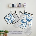 thumbnail image 5 of 5 Pcs Kitchen Set Heat Resistant Oven Mitts and Non-Slip Pot Holders with Adjustable Cooking Apron Blue Whales Seashells Stars, 5 of 6