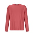 thumbnail image 4 of Mens Long Sleeve Shirts Cotton Crew Neck Soft T Shirt Casual Lightweight Solid Loose Fit Cozy Pajama Blouses, 4 of 4