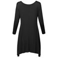 thumbnail image 3 of FashionOutfit Women's Solid Basic Soft Stretch Asymmetrical 3/4 Sleeve Tunic Top, 3 of 5