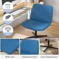 thumbnail image 4 of Home Office Chair Armless Criss Cross Legged Chair No Wheels, Wide Comfy Desk Chair Makeup Vanity Chair, Height Adjustable Swivel Fabric Computer Chair Task Chair, Blue, 4 of 7