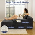 thumbnail image 3 of Z-hom Chaise Lounge Indoor with Ottoman, Boneless Corduroy Sleeper Sofa Bed, Cloud Couch Chair with Side Pockets & 2 Pillows for Living Room, No Assembly Required, 3 of 8
