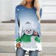 thumbnail image 2 of Tops Para Mujer Blusa de Navidad Camisas de Manga Larga Otoño Moda Casual Cuello Redondo Suelto Impreso Odeerbi ODB169590, 2 of 5