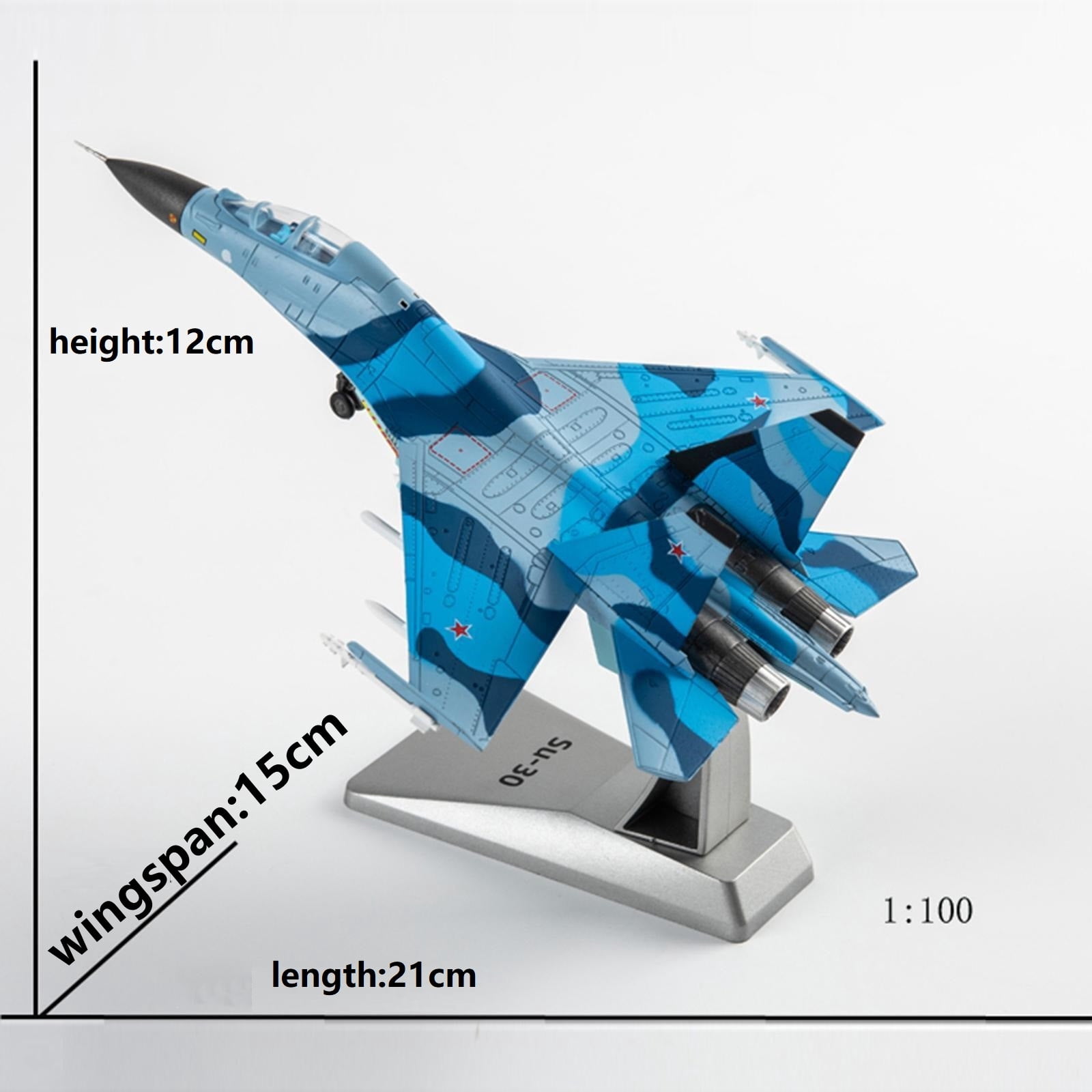 NATEFEMIN SU 30MKK Russian Fighter Plane Model 1/100 Scale Diecast Collectible Aviation Gift Air Force Display
