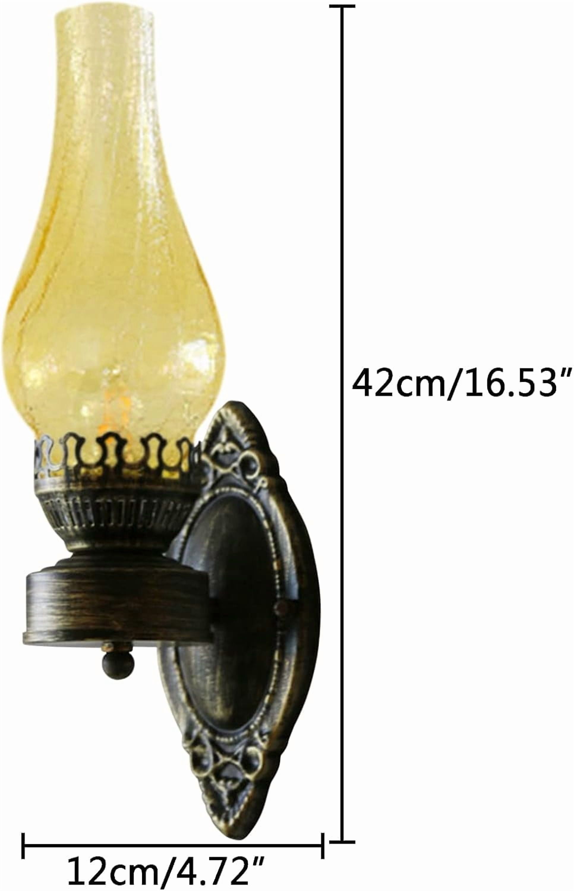 Vintage Wall Sconce, Industrial Wall Light with Handcrafted Frosted Glass Petal Shade, Rustic Decorative Wall Lighting Fixture for Outdoor Indoor Garage Doorway, 16.53inch Height