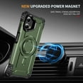 thumbnail image 3 of Case for Motorola Moto G Power 5G 2025 for Men Women, Compatible with Magsafe, Rugged Camera Frame Bracket Shockproof Air Cushions Luxury Armor Support Magnetic Car Mount Cover, Armygreen, 3 of 7
