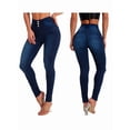 thumbnail image 3 of Women'S High Waist Skinny Stretch Jeans Shaping Butt Lifting Denim Pants Dark Blue XL, 3 of 9