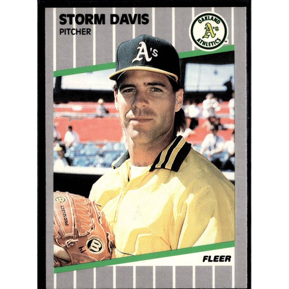 1989 Fleer Storm Davis #6 Oakland Athletics Baseball Card Oakland Athletics MLB Baseball Trading Card