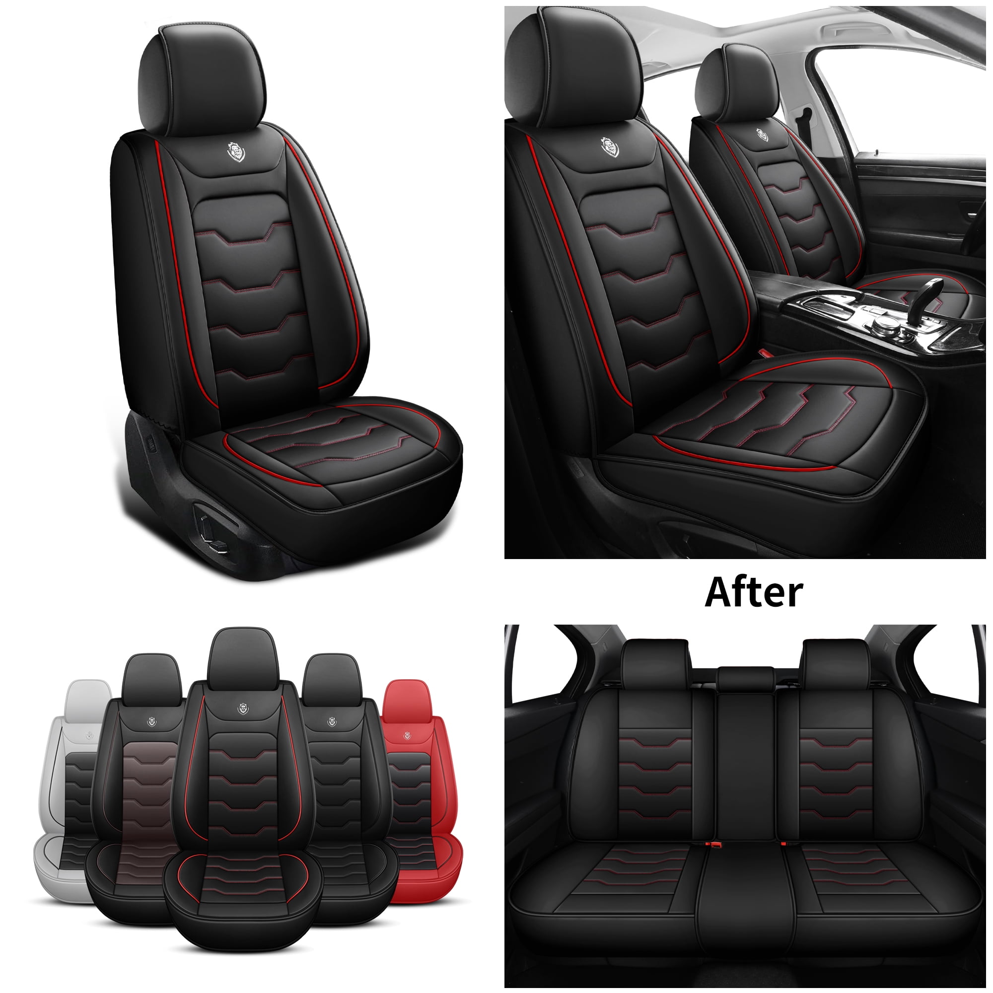 Car Seat Covers for Toyota RAV4 2018 Perfect Fit for Car Seats, Waterproof Faux Leather, Protecting Car Interiors, 5-Seat Full Set, Easy Installation